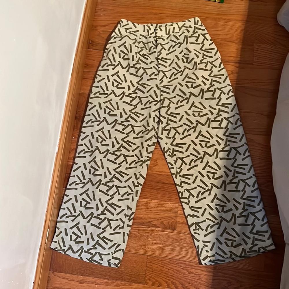 Vintage no brand beige and olive patterned pants